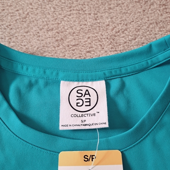 ❤️Sage Collective Active Top Teal Blue Women's Small Long Sleeve Tee Workout - Picture 9 of 13